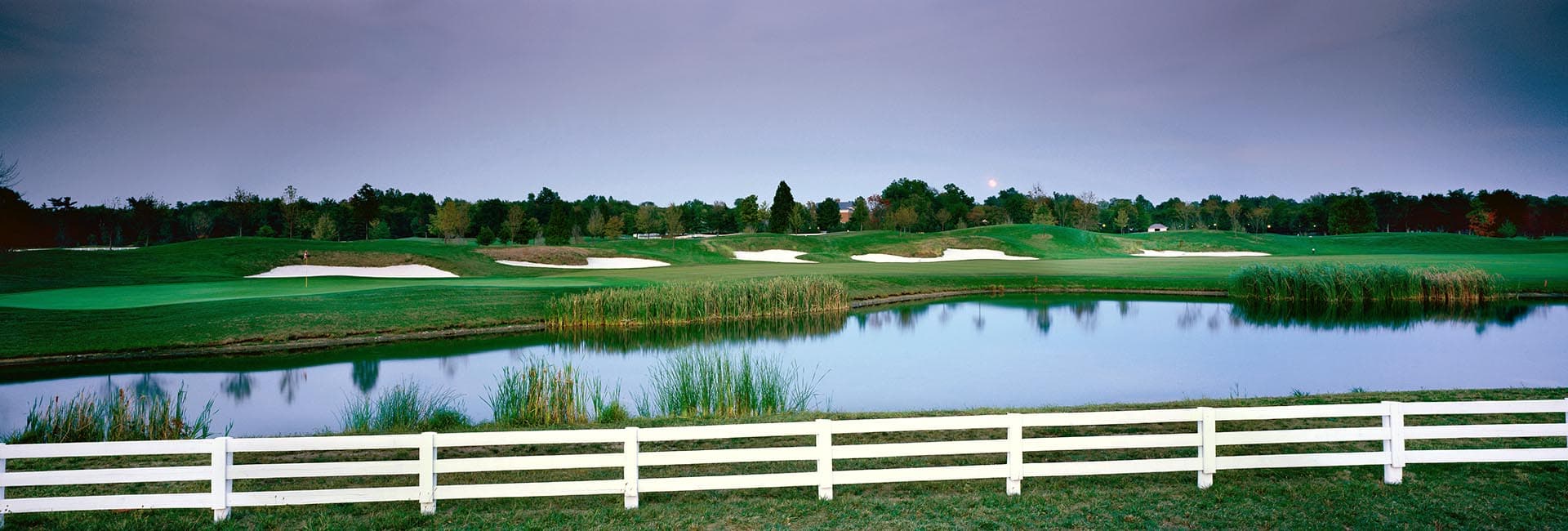 Fairway and clubhouse on a championship course